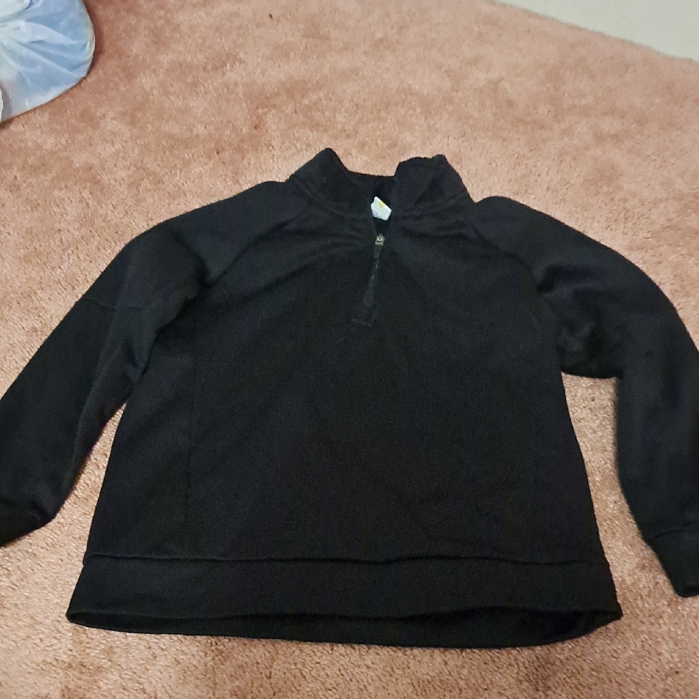 Boys Dri Fit Black Quarter Zip Fleece Lined Size 6.